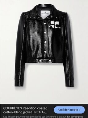 Courrèges Black Coated Varsity Jacket